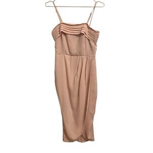Showpo "Give me Attention Dress" Blush Midi Dress Size 6 NWT